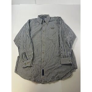 Pitt Panthers Shirt Mens XXL Blue Striped Button Down Crable Sportswear